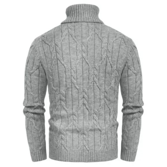 Men's L11 Turtleneck Pullover Sweaters Light Grey - Picture 5 of 8